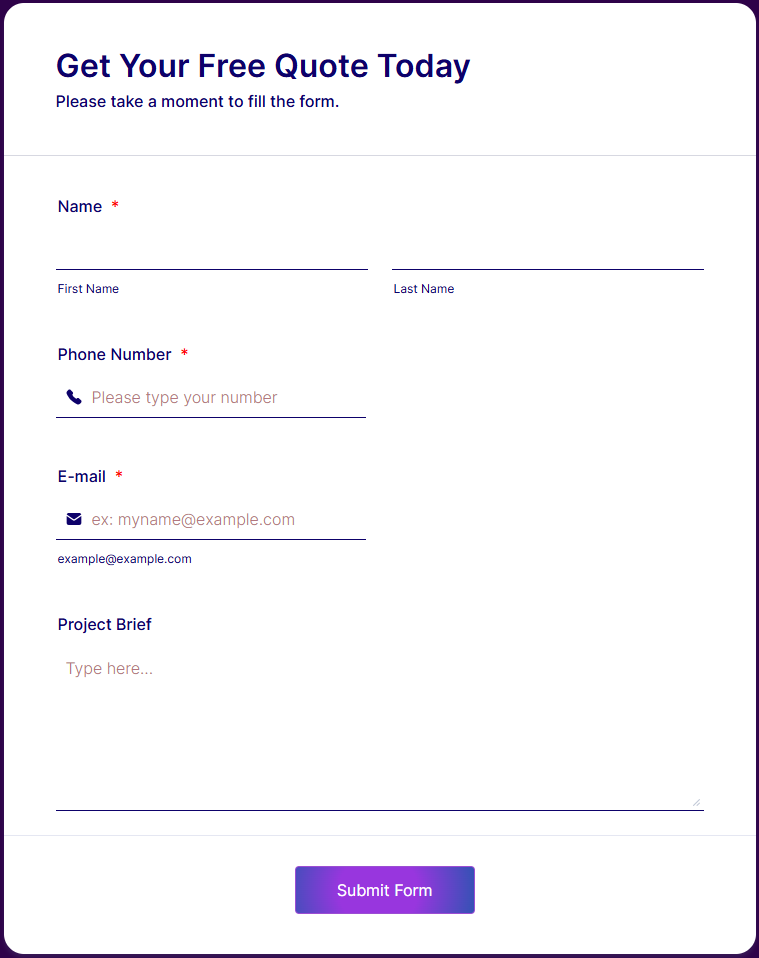 Cleaning Quote Form Leeds